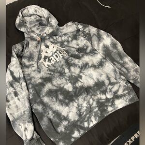 Kappa Black and Gray Tie-Dye Hoodie